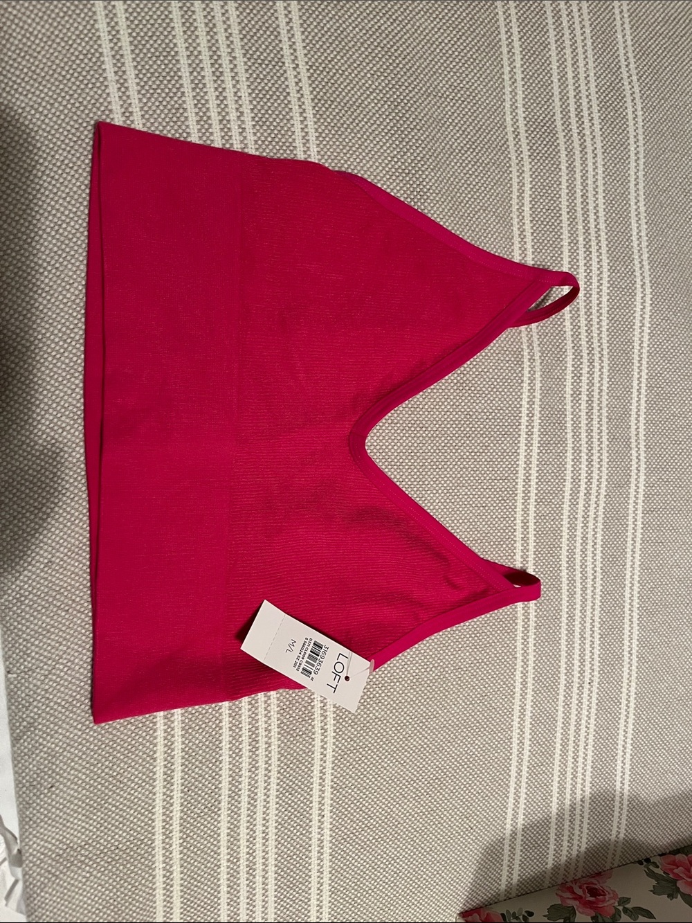 NWT LOFT Pink Ribbed Bralette
